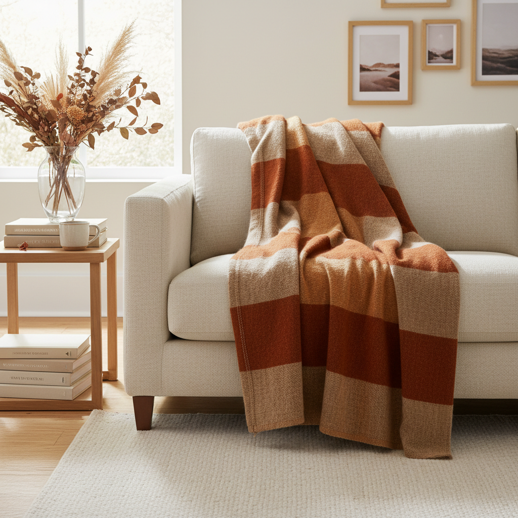 Woven Wool Throw Blanket